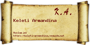 Keleti Armandina névjegykártya